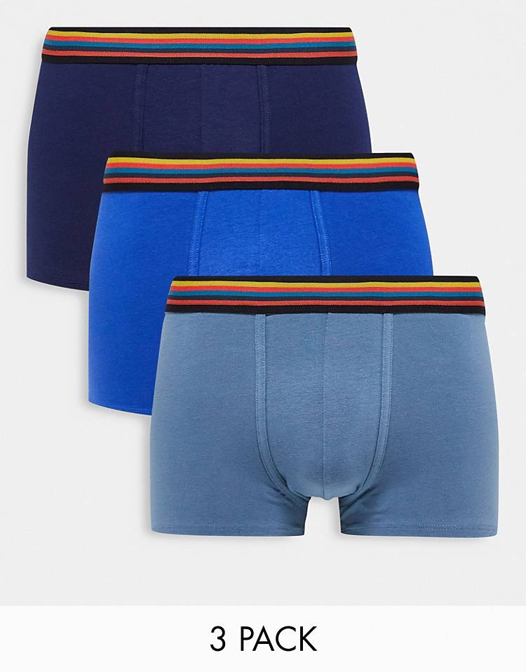 Paul Smith 3 pack printed waistband trunks in multi